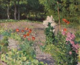 Клодт Н.А. (1865 – 1918). Уголок сада. Флоксы. Фрагмент. 1900-е. Музей пейзажа. Плёс. Фоторепродукция Татьяны Шепелевой