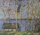 Федоров В.А. (1918 – 1985). Утро весеннее. Фрагмент. 1979. Музей пейзажа. Плёс. Фоторепродукция Татьяны Шепелевой