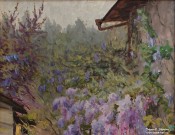 Титов И.Ф. (1902 – 1983). Цветет глициния. Фрагмент. 1957. Музей пейзажа. Плёс. Фоторепродукция Татьяны Шепелевой