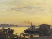 Максимов К.М. (1913 – 1994). Старый паром в Костроме. Фрагмент. 1941-1942. Музей пейзажа. Плёс. Фоторепродукция Татьяны Шепелевой