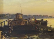 Максимов К.М. (1913 – 1994). Старый паром в Костроме. Фрагмент. 1941-1942. Музей пейзажа. Плёс. Фоторепродукция Татьяны Шепелевой