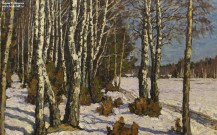 Петровичев П.И. (1874 – 1947). Зимний пейзаж. Фрагмент. Музей пейзажа. Плёс. Фоторепродукция Татьяны Шепелевой