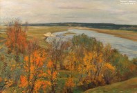 Аладжалов М.Х. (1862 – 1934). Осенний пейзаж. Фрагмент. 1898. Музей пейзажа. Плёс. Фоторепродукция Татьяны Шепелевой