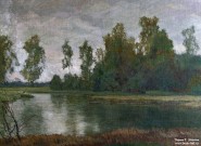 Бакшеев В.Н. (1862 – 1958). Вечер. Прудик. Фрагмент. 1929. Музей пейзажа. Плёс. Фоторепродукция Татьяны Шепелевой