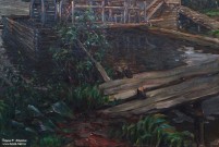 Сергеев Н.С. (1855 – 1919). Водяная мельница. Фрагмент. 1911. Музей пейзажа. Плёс. Фоторепродукция Татьяны Шепелевой
