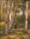 Зайденберг С.М. (1862 – 1942). В лес по грибы. Фрагмент. 1890-е.  Музей пейзажа. Плёс. Фоторепродукция Татьяны Шепелевой