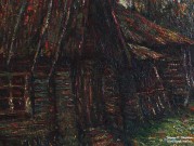 Переплетчиков В.В. (1863 – 1918). Глухомань. Дорога у деревни. - Изба