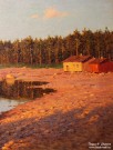 Иван Шультце. Берег озера на закате. Фрагмент. 1909 г. Холст, масло. Фоторепродукция Татьяны Шепелевой