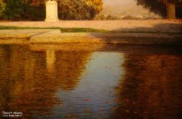 Иван Шультце. Осень в парке Сен-Клу, Париж. Фрагмент. Ок. 1927-1930 г. Холст, масло. Фоторепродукция Татьяны Шепелевой