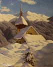Иван Шультце. Маленькая церковь в горах, Сертигтал, Швейцария. Фрагмент. Ок. 1929-1930 г. Холст, масло. Фоторепродукция Татьяны Шепелевой