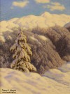 Иван Шультце. Маленькая церковь в горах, Сертигтал, Швейцария. Фрагмент. Ок. 1929-1930 г. Холст, масло. Фоторепродукция Татьяны Шепелевой