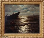 Иван Шультце. Морской пейзаж при луне. 1923 г. Холст, масло. Фоторепродукция Татьяны Шепелевой