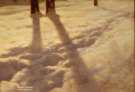 Иван Шультце. Лунный пейзаж. Фрагмент. Ок. 1927-1930 г. Дерево, масло. Фоторепродукция Татьяны Шепелевой