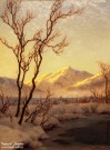 Иван Шультце. Зимний вечер, Энгадин. Фрагмент. Ок. 1927-1930 г. Картон, масло. Фоторепродукция Татьяны Шепелевой