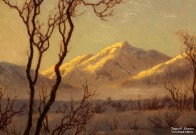 Иван Шультце. Зимний вечер, Энгадин. Фрагмент. Ок. 1927-1930 г. Картон, масло. Фоторепродукция Татьяны Шепелевой