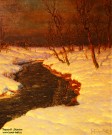 Иван Шультце. Зимний пейзаж у реки. Фрагмент. Холст, масло. Фоторепродукция Татьяны Шепелевой