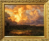 Иван Шультце. Закат на пруду. Ок. 1927-1930 г. Холст, масло. Фоторепродукция Татьяны Шепелевой