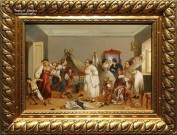 Неизвестный русский художник середины XIX века. Сборы на бал в купеческом доме. 1840 – 1860-е годы. Холст, масло. МТ. Фоторепродукция Татьяны Шепелевой