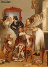 Неизвестный русский художник середины XIX века. Сборы на бал в купеческом доме. Фрагмент. 1840 – 1860-е годы. Холст, масло. МТ. Фоторепродукция Татьяны Шепелевой
