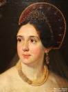Тропинин. В.А. Портрет Екатерины Ивановны Карзинкиной в русском наряде. Фрагмент. 1840-е годы. Холст, масло. МТ. Фоторепродукция Татьяны Шепелевой