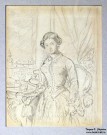 Тропинин В.А. Портрет дамы (Левицкой-Волконской – ?) у окна с видом на Кремль. 1850-е. Бумага, сангина. МТ. Фоторепродукция Татьяны Шепелевой