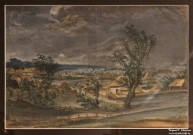 Тропинин В.А. Украинская деревня. Гроза. Конец 1810-х. Бумага, акварель. МТ. Фоторепродукция Татьяны Шепелевой