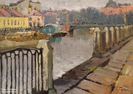 К.И. Горбатов. Набережная Фонтанки. Санкт-Петербург. Фрагмент. 1921 г. Фоторепродукция Татьяны Шепелевой