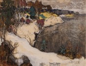 К.И. Горбатов. Ранняя весна. Россия. Фрагмент. 1920 г. Бумага, картон, акварель, белила, гуашь Фоторепродукция Татьяны Шепелевой