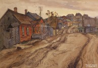 К.И. Горбатов. Режица. Фрагмент. 1931 г. Картон, акварель, белила, гуашь Фоторепродукция Татьяны Шепелевой
