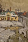К.И. Горбатов. Провинция. Россия. Фрагмент. 1915 г. Картон, гуашь, белила, акварель Фоторепродукция Татьяны Шепелевой
