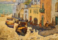 К.И. Горбатов. Рыбацкая улица. Капри. Фрагмент. Конец 1930-х – начало 1940-х гг. Фоторепродукция Татьяны Шепелевой
