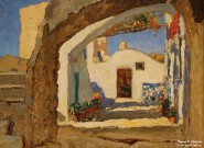 К.И. Горбатов. Старый дом. Капри. Фрагмент. 1926 г. Фоторепродукция Татьяны Шепелевой