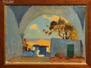 К.И. Горбатов. Восточный пейзаж. Вид из дворика. Палестина. 1934-1935 гг.  Фоторепродукция Татьяны Шепелевой