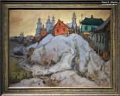 К.И. Горбатов. Вечер в русской провинции. 1931 г. Картон, бумага, гуашь, акварель Фоторепродукция Татьяны Шепелевой