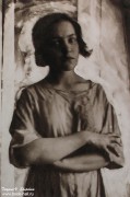 Татьяна Лебедева (Маврина) в любительском спектакле, 1917 г. Фоторепродукция Татьяны Шепелевой