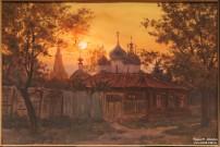Сергей Андрияка. Серпухов. Закат. 2004. Бумага, акварель. Фоторепродукция Татьяны Шепелевой