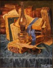 Сергей Андрияка. Керосиновая лампа и российские древности. 2015. Бумага, акварель. Фоторепродукция Татьяны Шепелевой