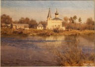 Сергей Андрияка. Гороховец весной. 2006. Бумага, акварель. Фоторепродукция Татьяны Шепелевой