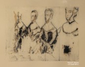 Лена Мальцева. Allegro moderato. 2023. Картон, тушь, сухая игла, шин-колле. Фоторепродукция Татьяны Шепелевой