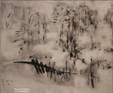Лена Мальцева. Снег (Японское настроение). 2018. Картон, тушь. Из коллекции А. Шендеровой. Фоторепродукция Татьяны Шепелевой