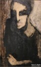 Лена Мальцева. Зеленый портрет. 1994. Картон, тушь. Из коллекции М. Винокуровой. Фоторепродукция Татьяны Шепелевой
