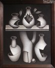 Дмитрий Краснопевцев. Пять разбитых кувшинов. 1972.  Оргалит, масло. ГМИИ им. А.С. Пушкина. Москва. Фоторепродукция Татьяны Шепелевой