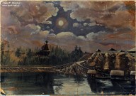 Вид на монастырь из-за реки Ветлуги. Автор: пленный турок Хильми. 1918 г. Варнавинский историко-художественный музей. Фоторепродукция Татьяны Шепелевой