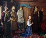 Саплин А.С. Прощание с Александром Невским.  Фрагмент. Холст, масло. 2000. Фоторепродукция Татьяны Шепелевой