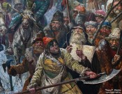 Сафронова И.В. 1612. В поход за Русь. Фрагмент. Холст, масло. 2012. Фоторепродукция Татьяны Шепелевой