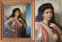 Неизвестный художник середины XIX века (?). Женский портрет (''Сусанна''). Холст, масло. Фоторепродукция Татьяны Шепелевой