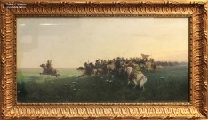 Франц Рубо. Атака запорожцев в степи. 1881 г. Холст, масло. Фоторепродукция Татьяны Шепелевой