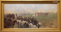 Франц Рубо. Смотр войск Александрром III близ Тифлиса. 1893 г. Холст, масло. Фоторепродукция Татьяны Шепелевой