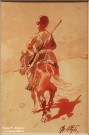 Франц Рубо. Всадник. 1880 г. Бумага, акварель. Фоторепродукция Татьяны Шепелевой