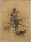 Франц Рубо. Кубанец. 1880-е гг. Бумага, карандаш итальянский. Фоторепродукция Татьяны Шепелевой